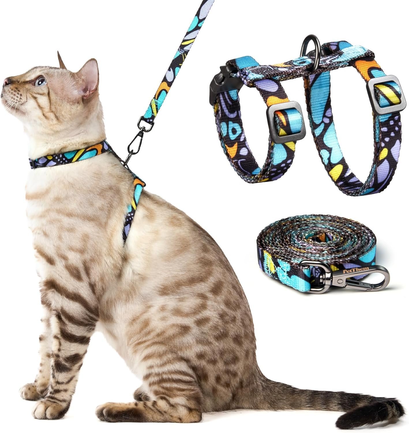 Cat Harness and Leash Set - Escape Proof Adjustable Cat Harness