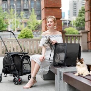 Double Pet Stroller for Dogs and Cats