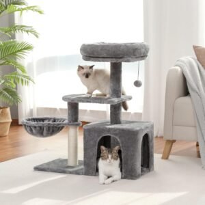 PETEPELA Flower Cat Tree for Indoor Cats, 32'' Small Cat Tower Cat Condo
